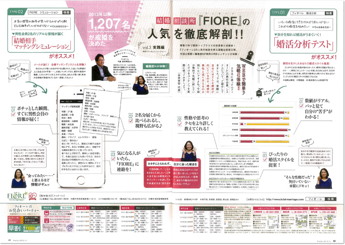 関西のフリーマガジン『Pretty』11月号で、特集記事「結婚相談所FIOREの人気を徹底解剖！vol.3実践編」が掲載されました。